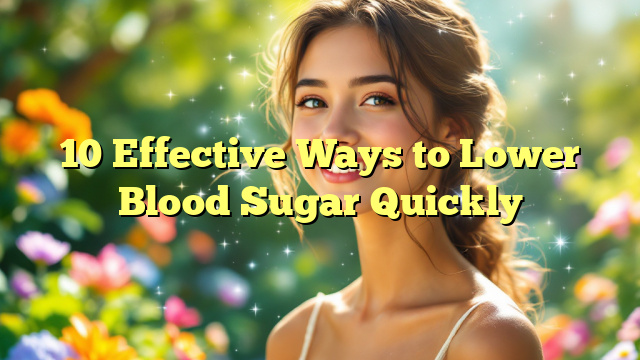 10 Effective Ways to Lower Blood Sugar Quickly