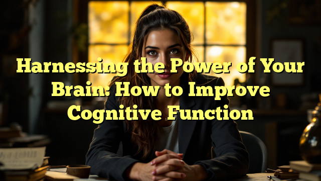 Harnessing the Power of Your Brain: How to Improve Cognitive Function