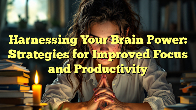 Harnessing Your Brain Power: Strategies for Improved Focus and Productivity