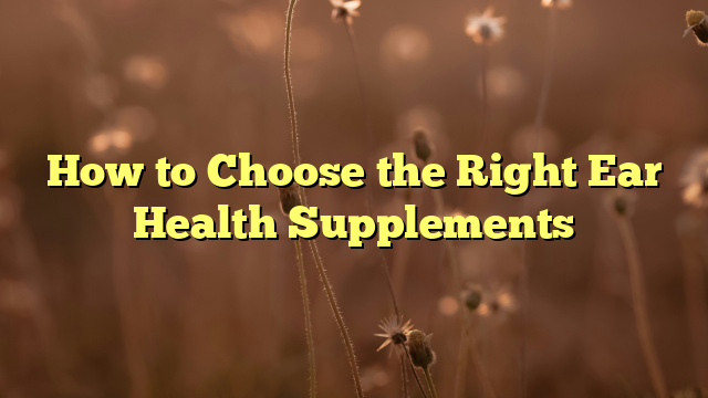How to Choose the Right Ear Health Supplements