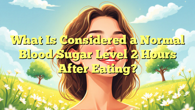 What Is Considered a Normal Blood Sugar Level 2 Hours After Eating?